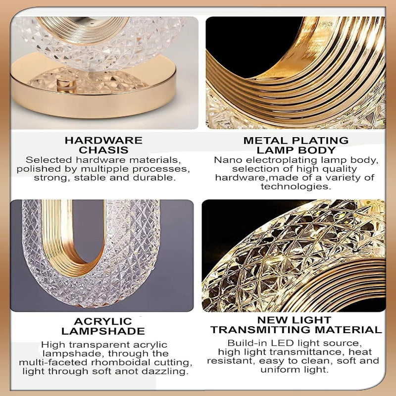 Acrylic lampshade, metal plating lamp body